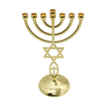 Traditsiooniline 7-haruline Je Menorah Jeruusalemma templihoidja kaunistus beige