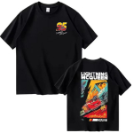 Graafiline T-s&auml;rk Lightning McQueen Autod 95 Hip Hop Vintage T-s&auml;rk Harajuku Streetwear Puuvillane Suvine Topp T-s&auml;rk Mehed Naised Tee S mitmev&auml;rviline