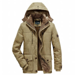 Meeste vaba aja samet paks soe mantel veekindel fliis kapuutsiga meeste &otilde;ue jope Meeste mantlid tuulepluusid parka meestele XL khaki