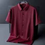 Business Ice Silk Traceless meeste l&uuml;hikeste varrukatega polos&auml;rk Ice Silk kiiresti kuivav kvaliteetne meeste s&auml;rk M-8XL XXL lillakaspunane v&auml;rv