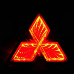3D 4D 5D Auto Esiosa Tagumine LED Embleem M&auml;rk Valguskleebis Mitsubishi Lancer 9 ASX L200 Colt Pajero Outlander Eclipse EVO Galant'ile