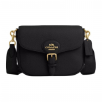 COACH Amelia 23 Logo Kuldne Riistvara Pehme Krokodillimustriga Nahast Crossbody Kott Keskmine Naiste Must must