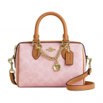 COACHi k&auml;ekott Valentinip&auml;eva piiratud v&auml;ljaanne Rowan 17 Klassikaline Presb&uuml;oopia Kett Lillekujuline v&otilde;lu Eemaldatav &otilde;larihm Kunstnahast Boston kott Crossbody roosa