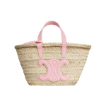 Celine Teen Triomphe Palmilehe Nahast T&otilde;mblukuga K&auml;ekott Naiste K&auml;ekotid Roosa Looduslik 113832CGG-24PI Basic Set (Bag+Dust Bag)