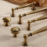 Prantsuse keskmise sajandi messingist kapik&auml;epide - Antiikpronksist &uuml;he auguga k&auml;epide Ameerika retrok&ouml;&ouml;ki ja garderoobi jaoks (Antique brass,Knob-A) antiikne messing v&auml;rv