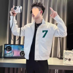 Mantel meeste noorte kevade ja s&uuml;gise uus trendikas jakk meeste r&otilde;ivaste korea versioon L valge