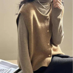 Moodne korea O-kaelusega kootud naiste kampsun vest &uuml;herealine lahtised kardiganid vestid soliidne vabaaja pehme s&uuml;gistalvine kampsun vest 30979 One Size