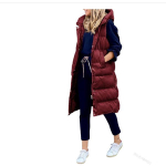 Naiste Pikk Talvejakk-vest Kapuutsiga Varrukateta Soe Puhvjakk Taskutega Tepitud Vest Puhvjakk Tepitud V&auml;lijakk XXXXXL black