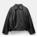 Ailegogo Uus Kevad S&uuml;gis Naiste Streetwear Retro L&otilde;tv Kunstnahast Jakk Moto Biker Naiste Vintage V&ouml;&ouml; T&otilde;mblukuga Mantel &Uuml;ler&otilde;ivad S must