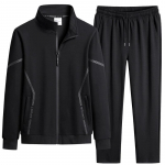 Meeste spordidress Kevadine spordiks ja vabaajaks Lahtine Suur suurus P&uuml;stkrae Moodne Kena Trend Kaheosaline &uuml;likond Mehed M must
