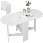 Kokkupandav s&ouml;&ouml;gilaud, ovaalne kokkupandav k&ouml;&ouml;gilaud kuni 6 inimesele, v&auml;ikestesse ruumidesse, s&ouml;&ouml;gituppa, valge 163 x 80 x 75 cm