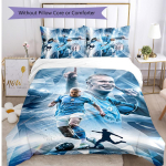 Erling Haalandi tr&uuml;kiga 3-osaline voodipesukomplekt Hingav tekikott koos padjap&uuml;&uuml;ridega Dekoratiivne voodipesu magamistuppa Kodu 220cm*240cm