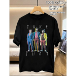 [Take That B&auml;ndis&auml;rk] Meeste Take That Tuuri Retro B&auml;ndis&auml;rk - 90ndate Nostalgiline Popmuusika S&auml;rk Ikooniliste Liikmete Fotode ja Laulude Pealkirjadega - V&auml;ike Must &Uuml;mmarguse Kaelusega 5XL must
