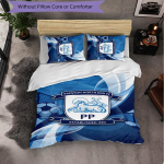 Preston North End Jalgpall 3-osaline Voodipesukomplekt Pehme Tekikoti Komplekt Padjap&uuml;&uuml;ridega Tr&uuml;kitud Magamistoa Dekoorikomplekt Kodu jaoks 135cm*200cm