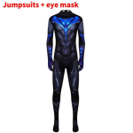 Titans Nightwingi Cosplay Kost&uuml;&uuml;m Puuvillasegust Kangaga Anime Rollim&auml;nguks M blue