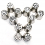 12 tk/partii roostevabast terasest d&uuml;&uuml;side komplekt J&auml;&auml;kreemi torustik kondiitritoodete otsikute komplekt koogikaunistus 12Pcs/lot