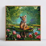 Teemantmaaling Animal Tiger 5D DIY t&auml;is&uuml;mmargune kivist teemanttikandid ristpistes 30x30CM