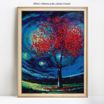 Teemantmaaling Unistuste puu tikandid Ristpistes Rhinestones T&auml;is&uuml;mar teemant 20X30CM