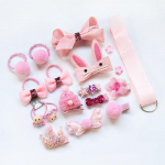 1 komplekt Mix Kids Juuste Aksessuaarid Kangas Bow K&uuml;&uuml;lik Laste Juuksen&otilde;elad Tangid Multifilmid Juukseklambrid 18PCS SET 3