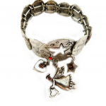 Les Tr&eacute;sors De Lily [F7966] - Bracelet Cr&eacute;ateur 'Cun&eacute;gonde' orange Argent&eacute; h&otilde;be