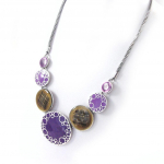 NOA [G5899] - Collier Cr&eacute;ateur 'Princesse Pop' violet vert lilla