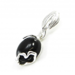 Les Tr&eacute;sors De Lily [I8895] - Pendentif Argent 'D&eacute;esse Noir de Jais' noir argent&eacute; (rhodi&eacute;) - 28x10 mm must