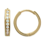 Les Tr&eacute;sors De Lily [J7208] - Cr&eacute;oles Plaqu&eacute; Or 'D&eacute;esse' Blanc Dor&eacute; - 16x3 mm kuld