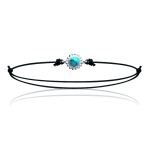 Les Tr&eacute;sors De Lily [K3856] - h&otilde;bedane k&auml;ev&otilde;ru  Mineralia  t&uuml;rkiissinine h&otilde;be must - 7 mm t&uuml;rkiissinine