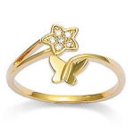 Bague Plaqu&eacute; Or 'Scarlett' blanc dor&eacute; - 13x8 mm 54 kuld