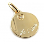 Altesse [L0876] - Pendentif plaqu&eacute; or 'Je t'aime' kuld