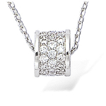 Les Tr&eacute;sors De Lily [L2024] - H&otilde;bedane kaelakee  D&eacute;esse  H&otilde;bevalge (roodiumiga kaetud) - 6x8 mm valge