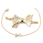 Les Tr&eacute;sors De Lily [L5311] - Bracelet Plaqu&eacute; or 'Noeud Romantique' blanc dor&eacute; - 10x7 mm kuld