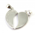 Les Tr&eacute;sors De Lily [M6206] - Pendentif Argent '&Acirc;mes Soeurs' rhodi&eacute; h&otilde;be