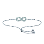Les Tr&eacute;sors De Lily [M9970] - Bracelet Argent 'Infini' blanc (rhodi&eacute;) - 15x7 mm h&otilde;be