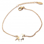 Les Tr&eacute;sors De Lily [P4293] - Bracelet acier 'Licorne My Unicorn' dor&eacute; ros&eacute; (gold pink) - 12x10 mm kuld