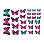 Les Tr&eacute;sors De Lily [M9143] &ndash; kleebiste leht  Liblikad  (50x70 cm) must