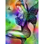 T&auml;ielik 5D teemantmaaling Liblikas t&uuml;drukule palvetav tikandid Ristpistes Kodukaunistus K&auml;sitsi valmistatud kingitus 25x30cm