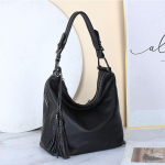 Zency Fashion naiste &otilde;lakott 100% ehtsast nahast igap&auml;evane vabaaja ostlemine Hobos Classic Black Tote k&auml;ekott Crossbody kotid must