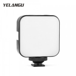 YELANGU LED01 mini-LED-videovalgusti t&auml;itelamp 6500K h&auml;mardatav 5W k&uuml;lmakinnitusega must