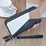 SCIONE topeltt&otilde;mblukuga rahakott Lady Long Splicing Contrast topelt rahakott 19.5cm*9.5cm*4cm must