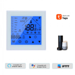 WiFi nutikas termostaadi temperatuurikontrolleri LCD-ekraan, programmeeritav Tuya vee soojendamiseks valge