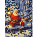 Cartoon DIY 5D Teemantmaal, T&auml;is&uuml;mmargune puur J&otilde;uluvana Lumemees Teemanttikandid Mosaiikvaigust j&otilde;ulukingitus Seinakaunistus 20X30CM punane