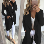 S&uuml;gisene naiste Trenchcoat Solid Cardigan Windbreaker Pealisr&otilde;ivad As&uuml;mmeetriline rev&auml;&auml;rkraega jakk 5XL