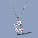 Elegantne lilla lillega ripatsiga pruudi ehete komplekt emailiga k&auml;sitsi valmistatud emailiga kaelakee lilla lillega epoksiidist ripatsiga kampsun kett lilla