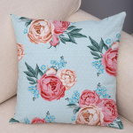 Roosipunase lillega padjap&uuml;&uuml;r Dekoratiivne lind Lilletaim Padjap&uuml;&uuml;r padjadiivan Koduauto 45x45cm