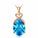 Bella Box uus temperament Water Drop meresinine ripats kaelakee naistele v&otilde;luv pulmakihlus peened ehted uus trendikas sinine/roosa kuldne v&auml;rv