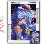 5D isetegemise teemantmaal Genshin ja lille ristpistega teemantkunst tikandid mosaiik Home Deco Full Round 20X30CM
