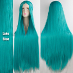 S&uuml;nteetiline kuumakindel pikk sirge keskosa kost&uuml;&uuml;m Cosplay juuksed 100 cm mitmev&auml;rviline peoparukas