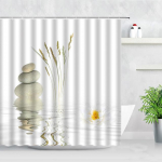 Zen Roheline bambusest Buddha du&scaron;ikardin maastik vesik&uuml;&uuml;nal kivi Lotu taim aiamaastik Veekindel vannitoa kardin 180*200CM