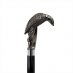 Antiikne massiivne messingist rongapea k&auml;epide Merestiilis jalutuskepp, puidust kepp mustast messingist aktsentkorpusega